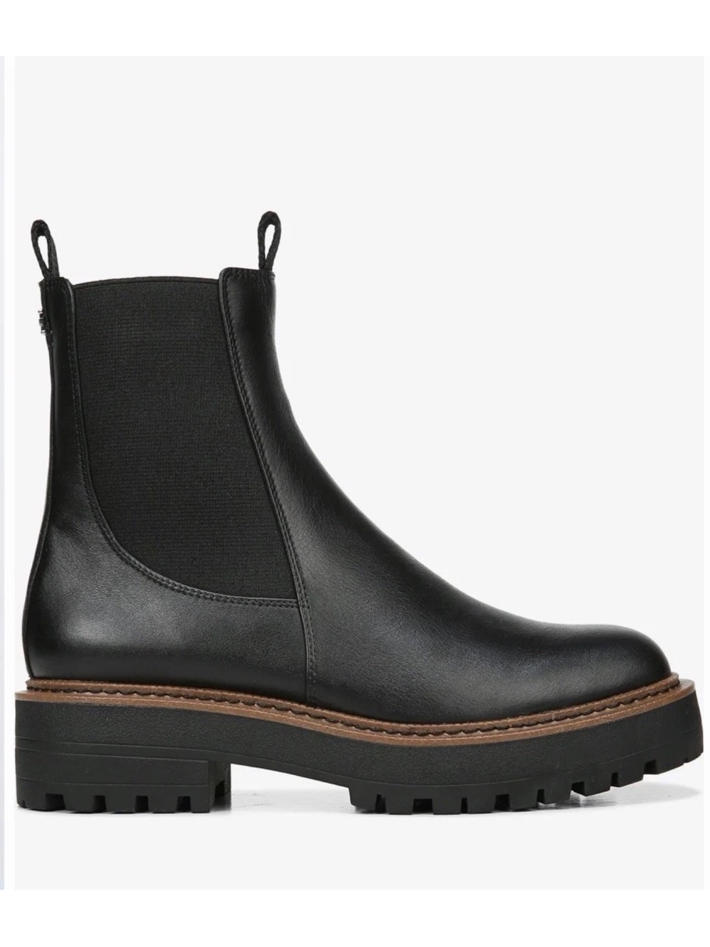 Sam Edelman Laguna Chelsea Boots Women's Size 6M Black Leather Platform Lug Sole